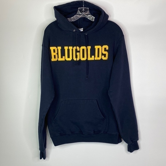 Champion Eco UWEC Navy Blue Hooded Sweatshirt Size Medium - Picture 1 of 5